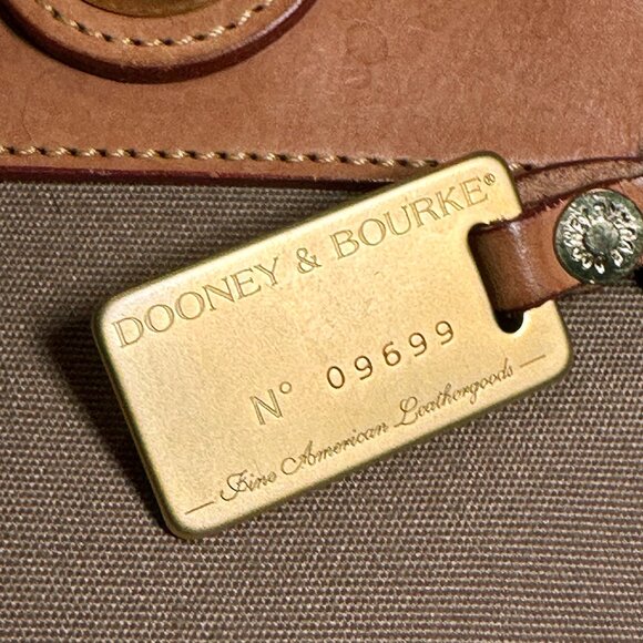 Vintage Dooney & Bourke Cabriolet Canvas & Leather Zip Satchel Carryall Handbag - Picture 3 of 13